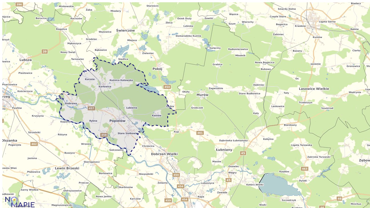 Mapa uzbrojenia terenu Popielowa