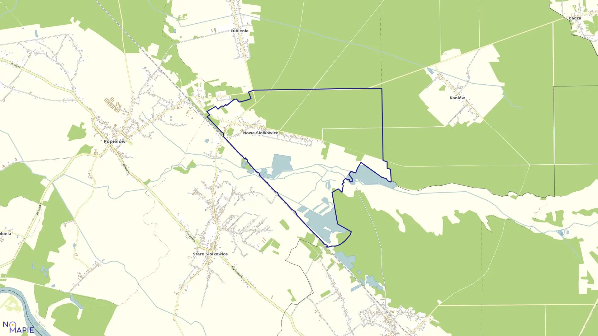 Mapa obrębu NOWE SIOŁKOWICE w gminie Popielów