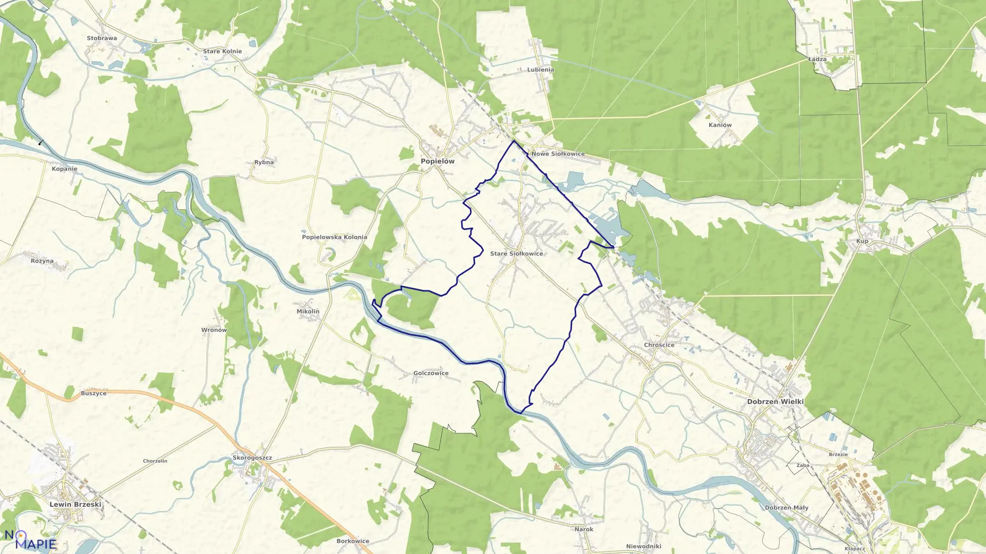 Mapa obrębu STARE SIOŁKOWICE w gminie Popielów