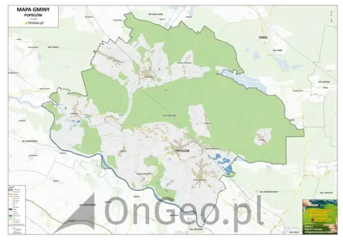 Mapa gminy Popielów